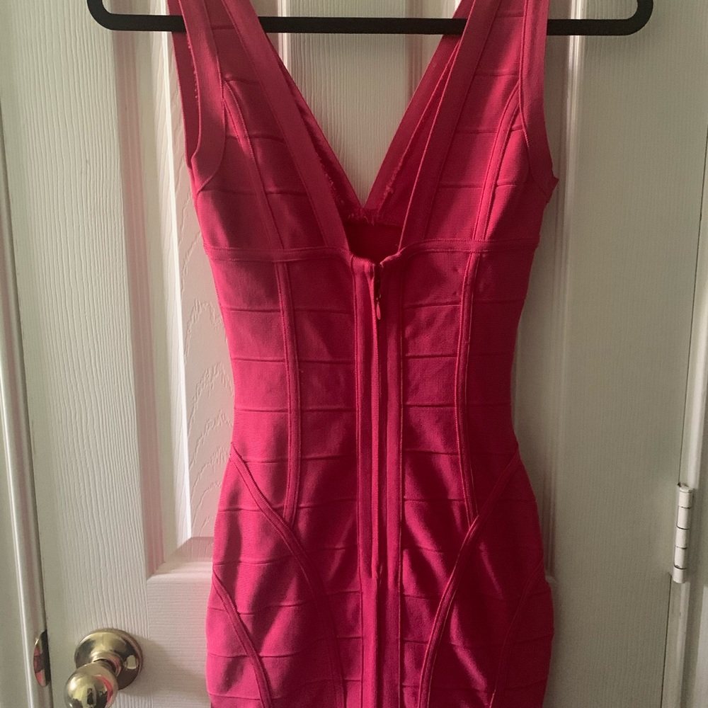 Gorgeous flamingo pink bandage dress!